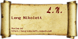 Leng Nikolett névjegykártya